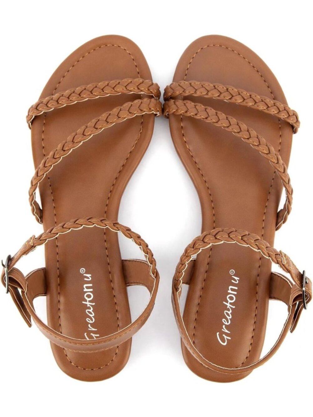 Stylish Women's Flat Sandals - Slip-On Summer Gladiator, Open Toe, Braided